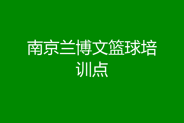 南京兰博文篮球培训点