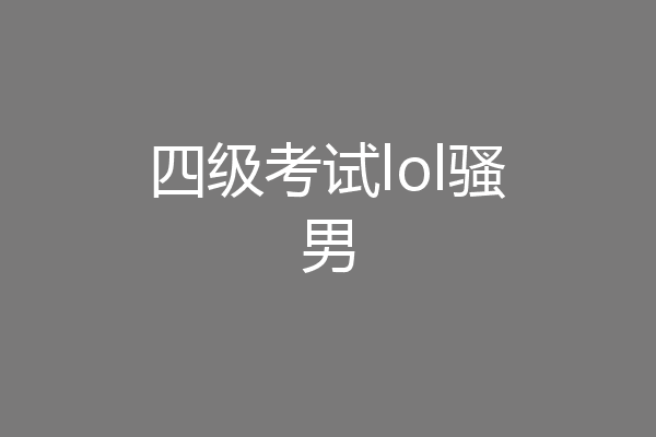 四级考试lol骚男