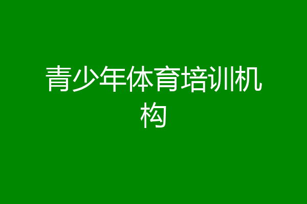 青少年体育培训机构