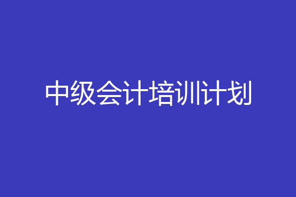 中级会计培训计划