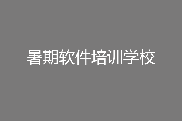 暑期软件培训学校