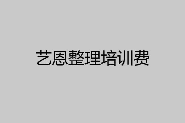 艺恩整理培训费