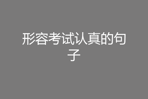 形容考试认真的句子