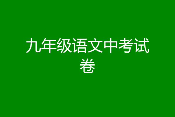 九年级语文中考试卷