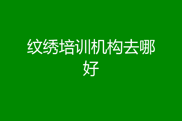 纹绣培训机构去哪好