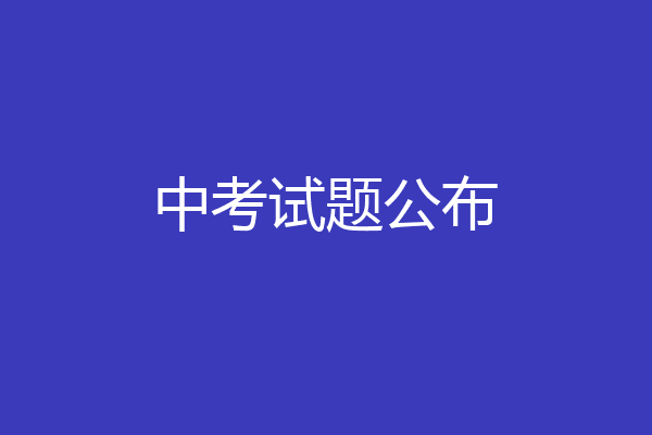 中考试题公布