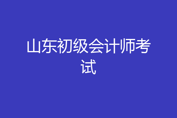 山东初级会计师考试