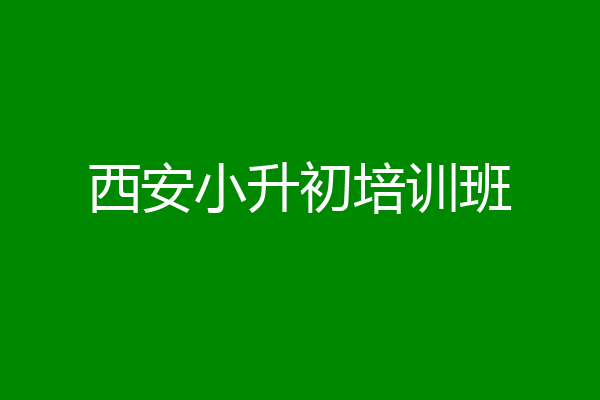 西安小升初培训班