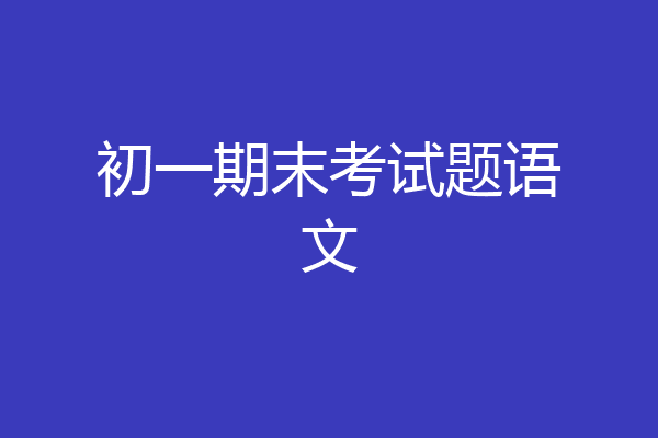 初一期末考试题语文
