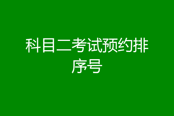 科目二考试预约排序号