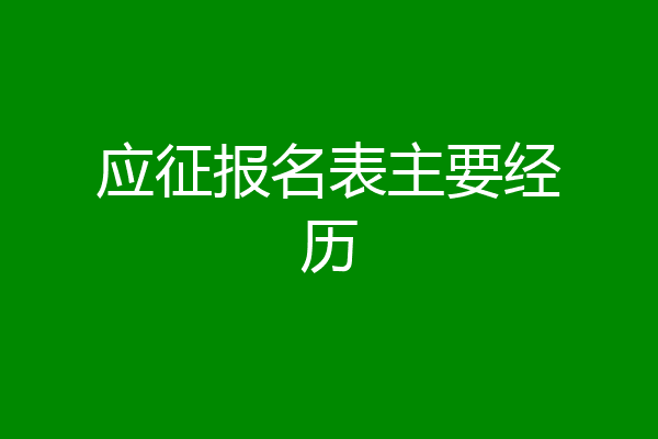 应征报名表主要经历