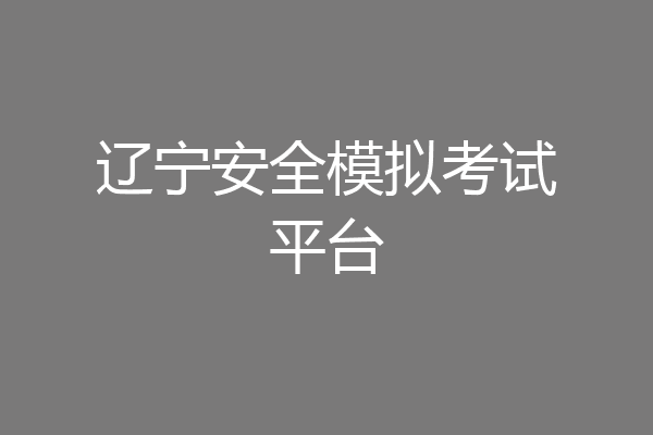 辽宁安全模拟考试平台