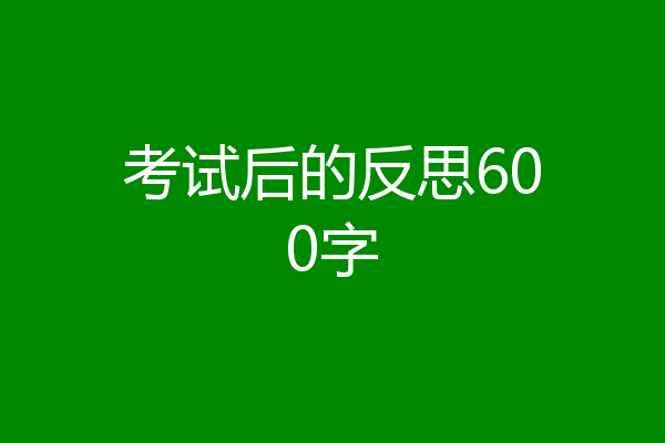 考试后的反思600字