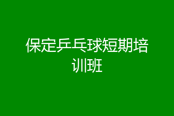 保定乒乓球短期培训班