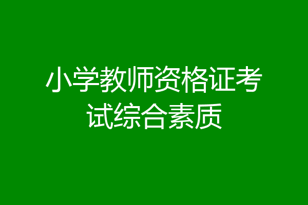 小学教师资格证考试综合素质