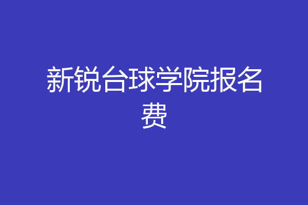 新锐台球学院报名费