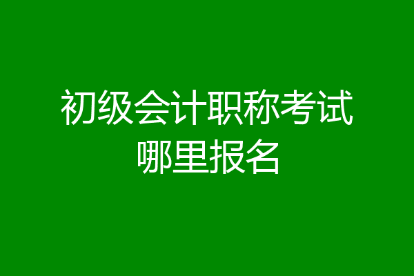 初级会计职称考试哪里报名