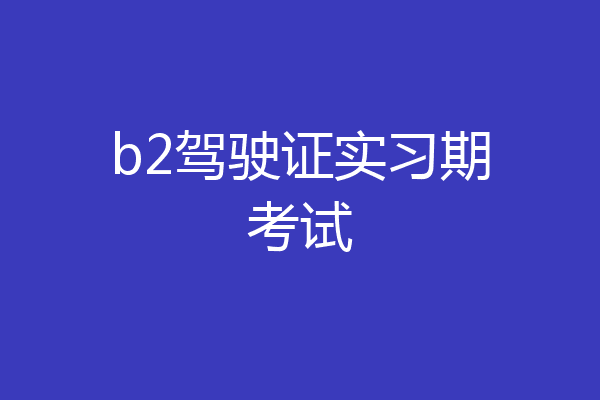 b2驾驶证实习期考试