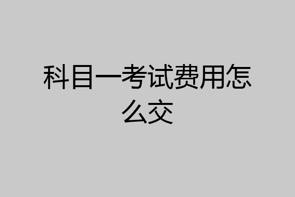 科目一考试费用怎么交