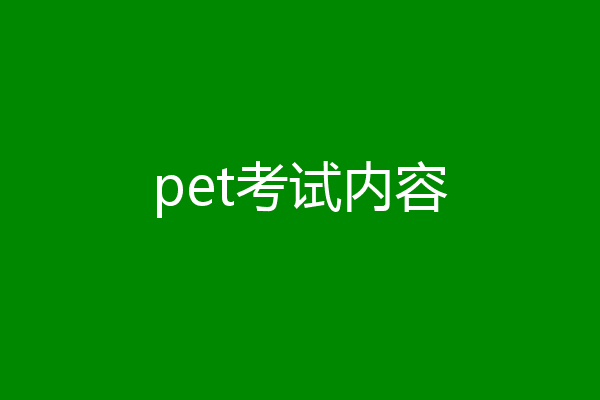 pet考试内容
