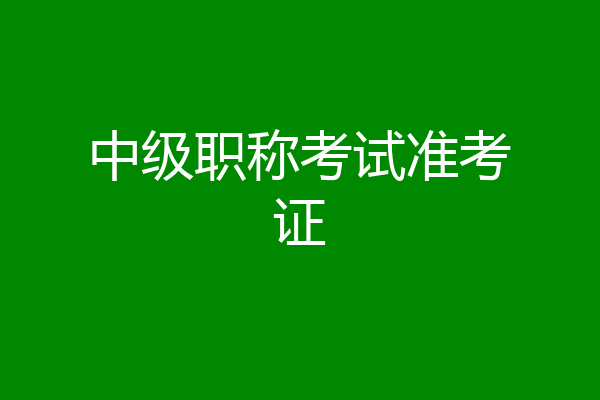 中级职称考试准考证
