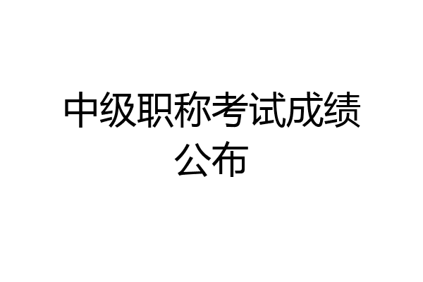 中级职称考试成绩公布
