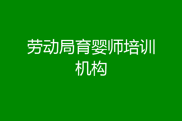 劳动局育婴师培训机构