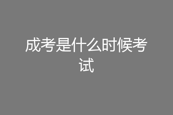 成考是什么时候考试