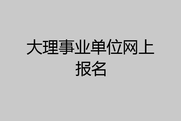 大理事业单位网上报名