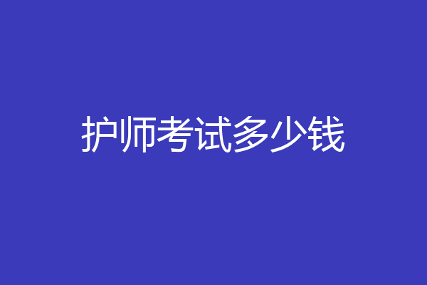 护师考试多少钱