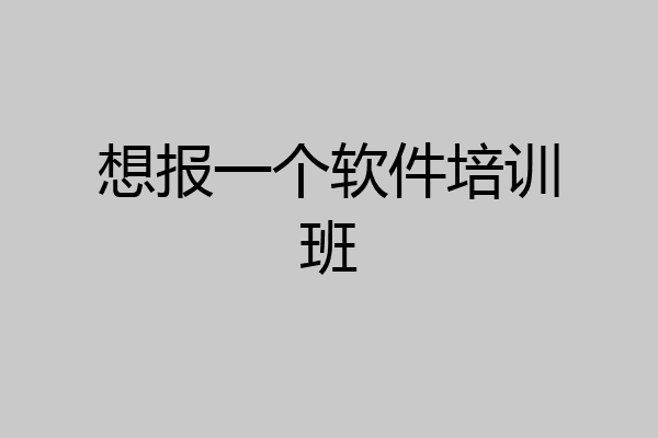 想报一个软件培训班