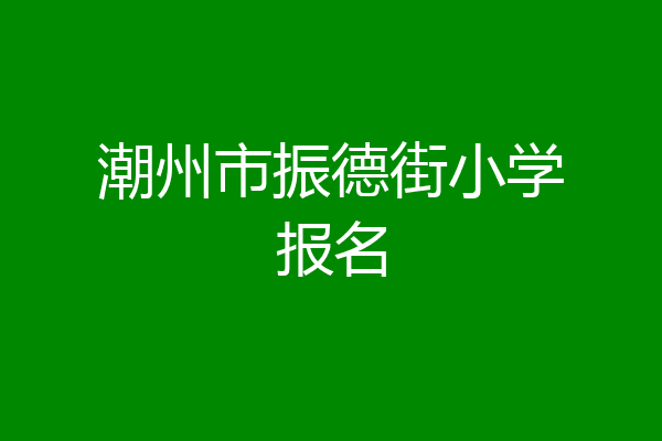 潮州市振德街小学报名