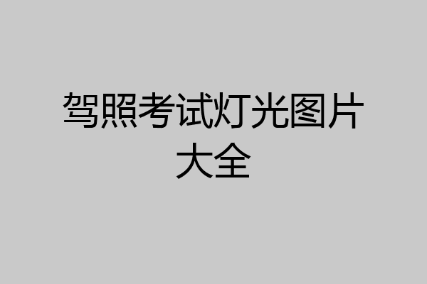 驾照考试灯光图片大全