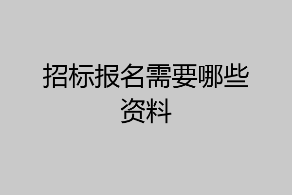 招标报名需要哪些资料