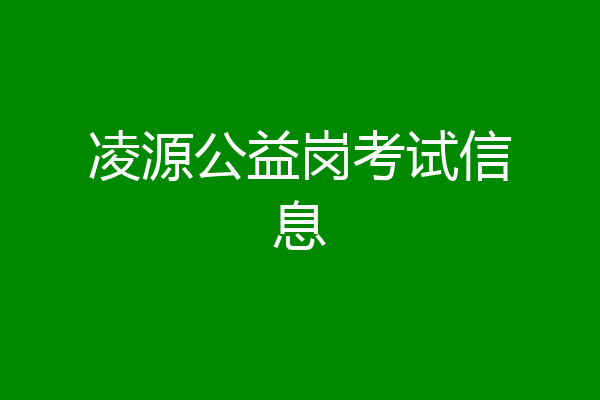 凌源公益岗考试信息