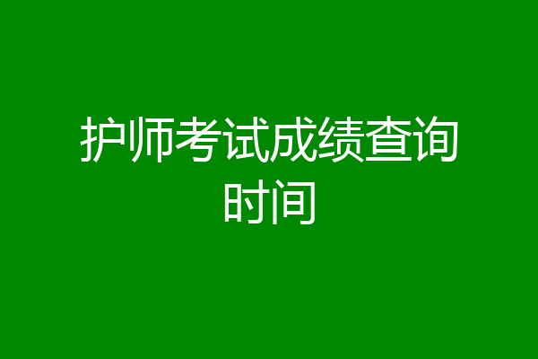 护师考试成绩查询时间