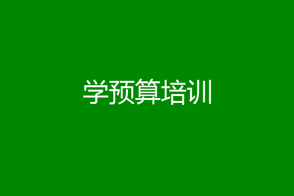 学预算培训