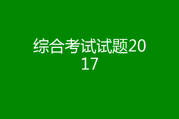 综合考试试题2017