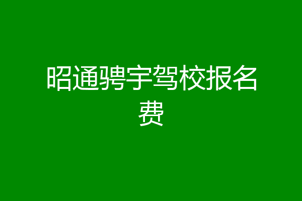 昭通骋宇驾校报名费