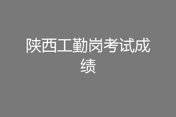 陕西工勤岗考试成绩