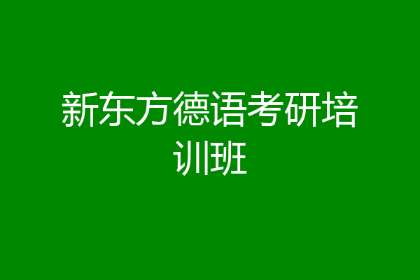 新东方德语考研培训班