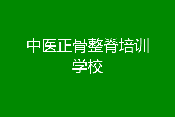 中医正骨整脊培训学校
