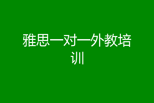 雅思一对一外教培训