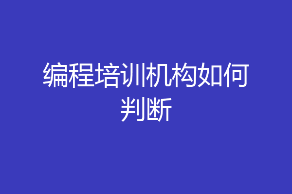 编程培训机构如何判断