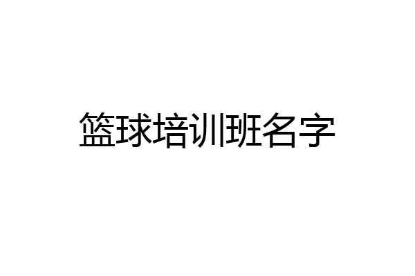 篮球培训班名字