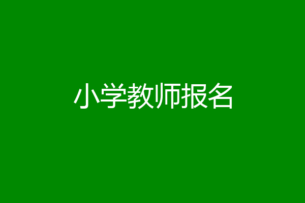 小学教师报名