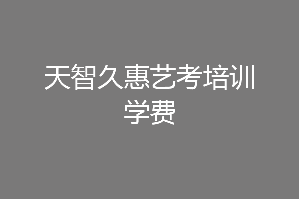 天智久惠艺考培训学费