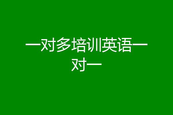 一对多培训英语一对一
