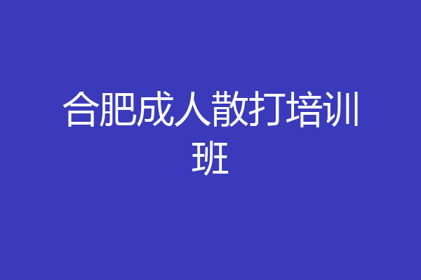 合肥成人散打培训班