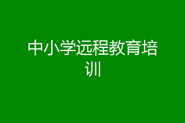 中小学远程教育培训